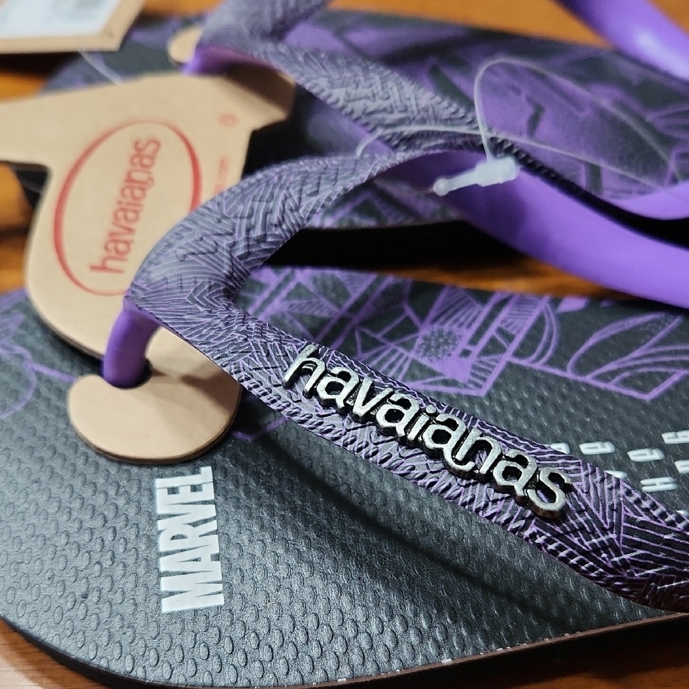 Havaianas Purple and Black Flip-Flops